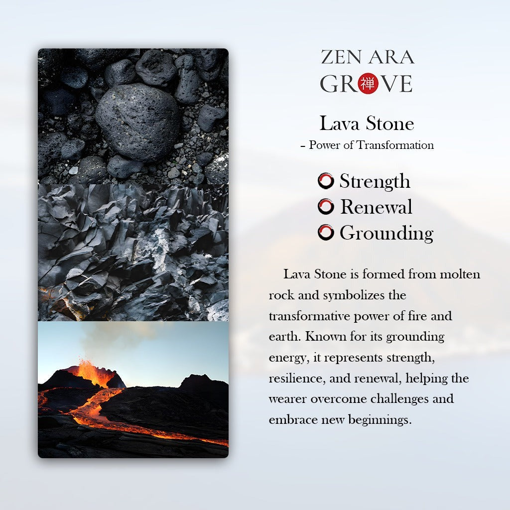 Zen Ebony & Lava Stone Bracelet – Grounding Energy in Minimalist Style | Zen Ara Grove