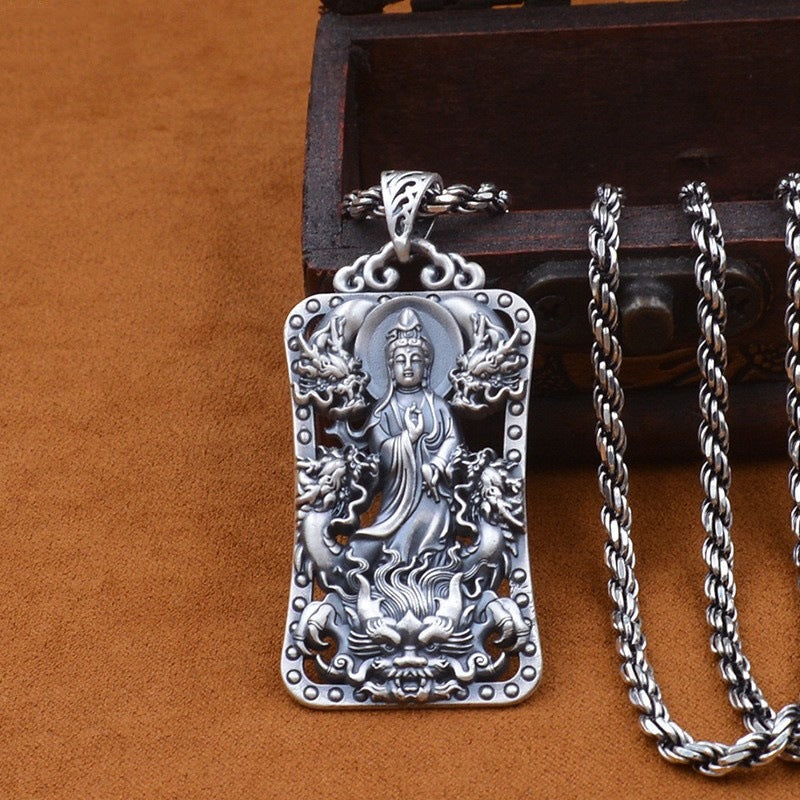 Silver Hollow Kannon Pendant – Compassion in Form | Zen Ara Grove