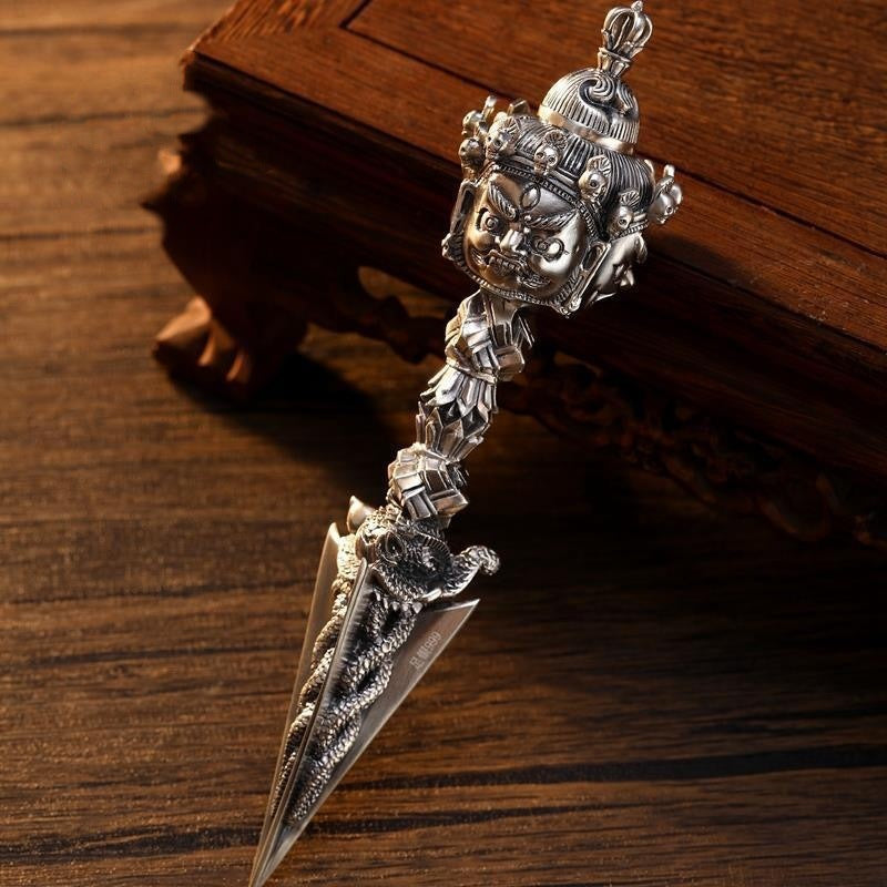 Silver Vajra Phurba Pendant – Banish Negativity | Zen Ara Grove