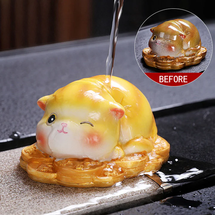 Color Changing Cute Mini Cat Resin Tea Pet Wealth Home Figurine Decoration  | Zen Ara Grove
