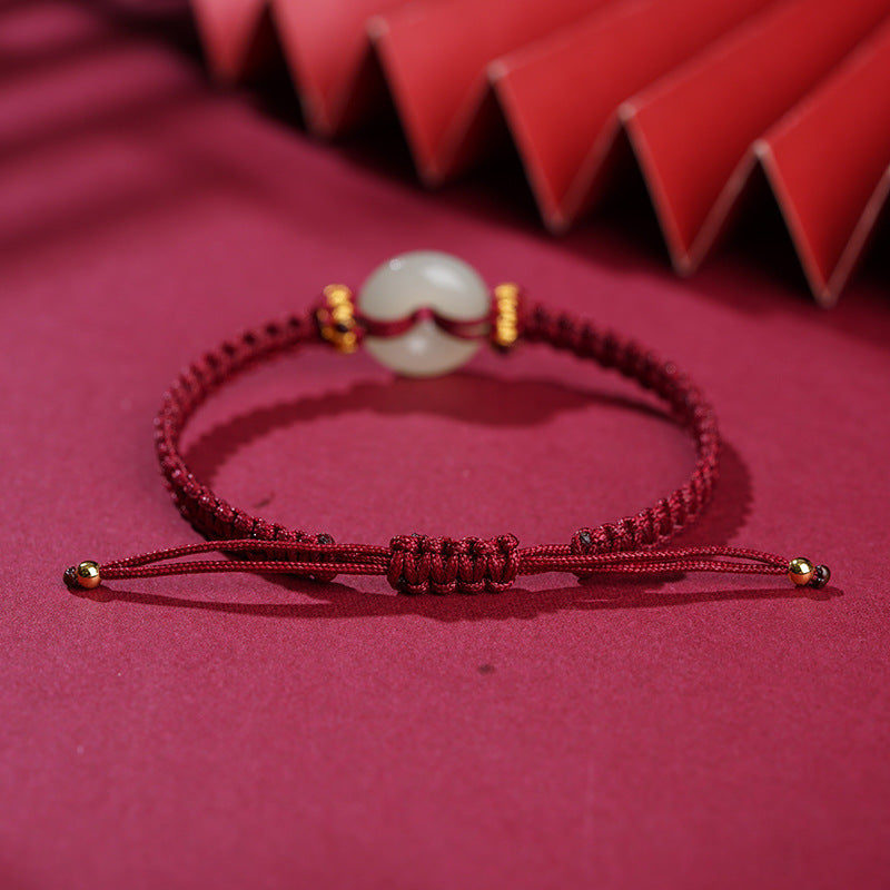 Hetian Jade Safety Knot Handwoven Bracelet – Luck & Prosperity | Zen Ara Grove