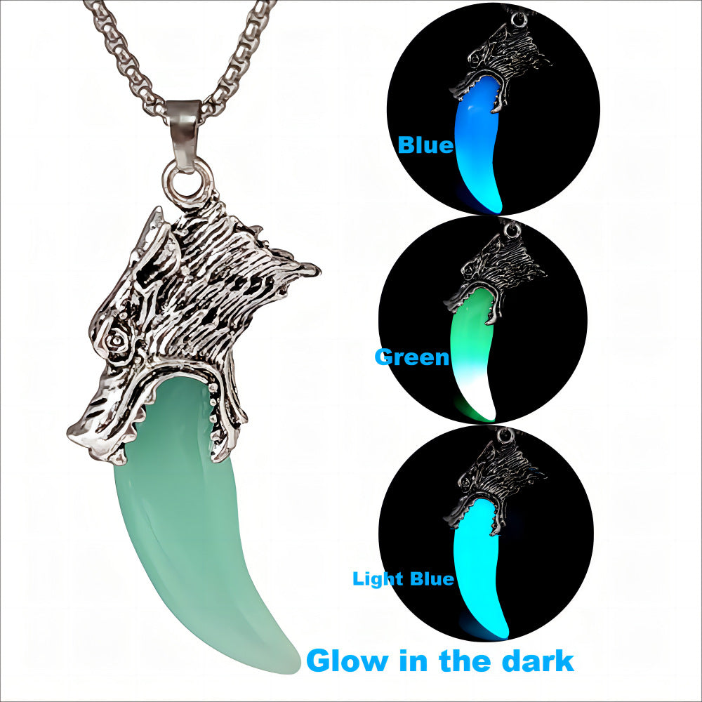 Glow-in-the-Dark Wolf Fang Pendant – Spirit & Courage | Zen Ara Grove