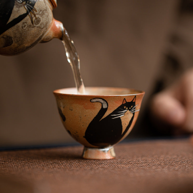 Small Cute Cat Teacup Kung Fu Tea Cup 60ml | Zen Ara Grove