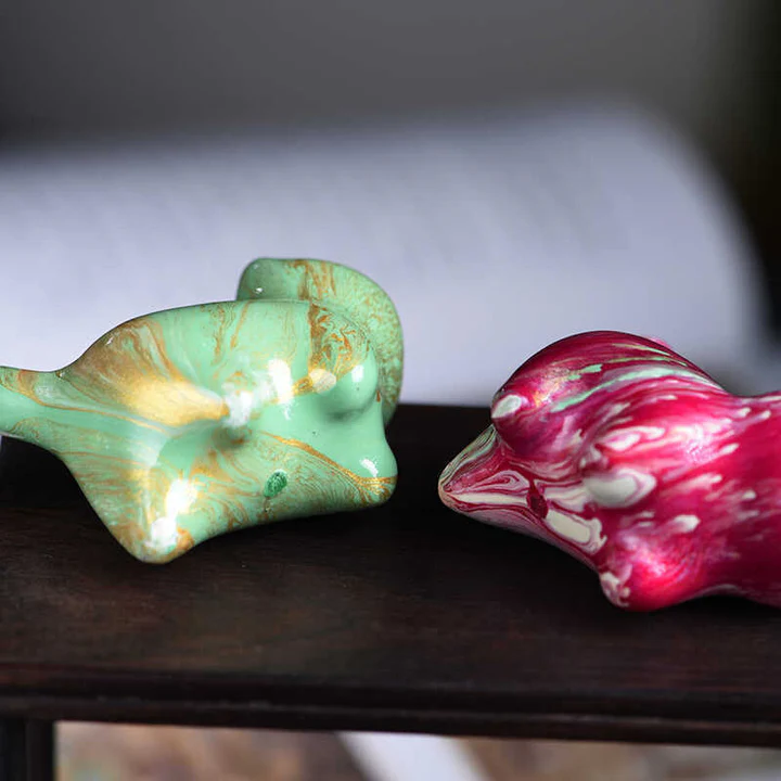 Mini Lovely Cat Ebony Wood Lacquer Craft Peace Decoration  | Zen Ara Grove