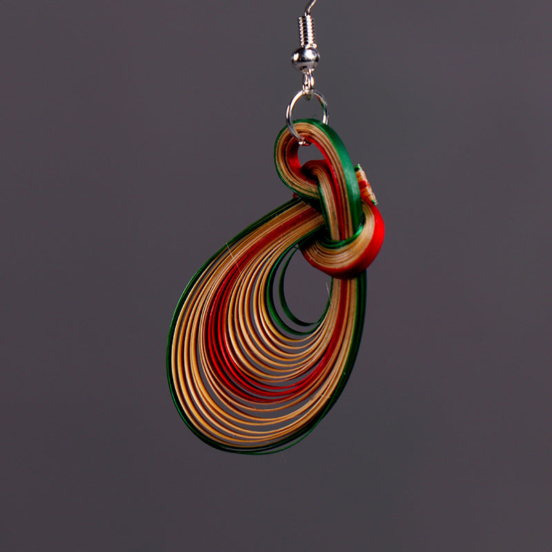Handwoven Bamboo Leaf Drop Earrings