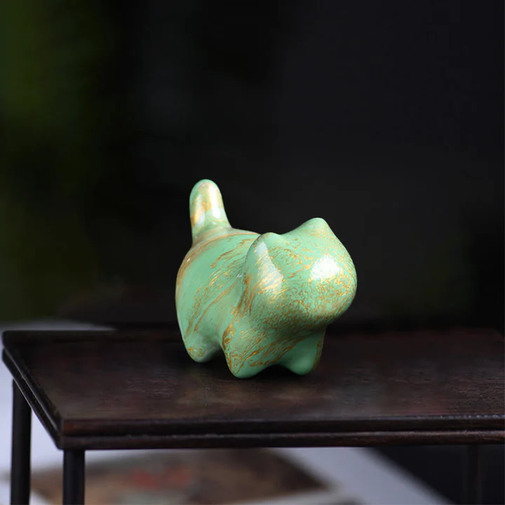 Mini Lovely Cat Ebony Wood Lacquer Craft Peace Decoration  | Zen Ara Grove