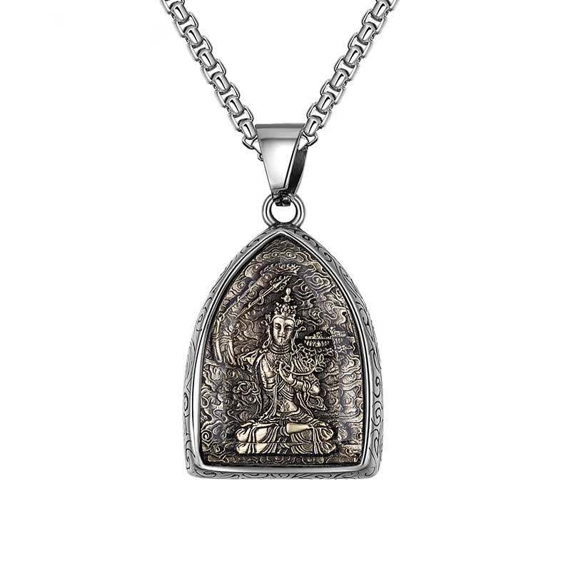 Titanium Steel Eight Buddhas Pendant|Protection & Wisdom On-the-Go