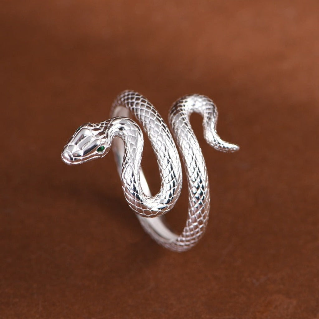S925 Silver Minimalist Snake Ring – Elegance & Transformation | Zen Ara Grove