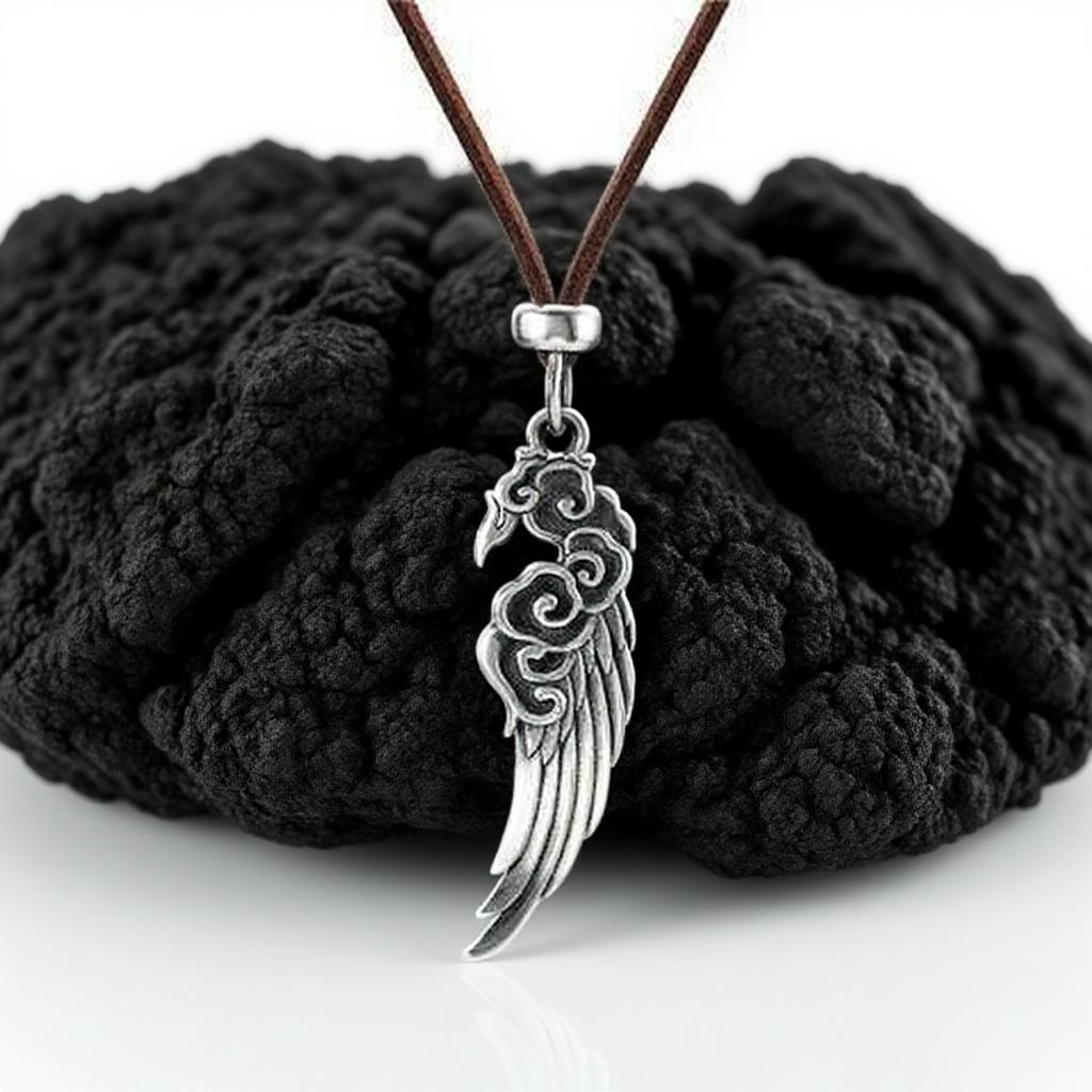 Sterling Silver Auspicious Clouds Wing Pendant – Zen Elegance | Zen Ara Grove