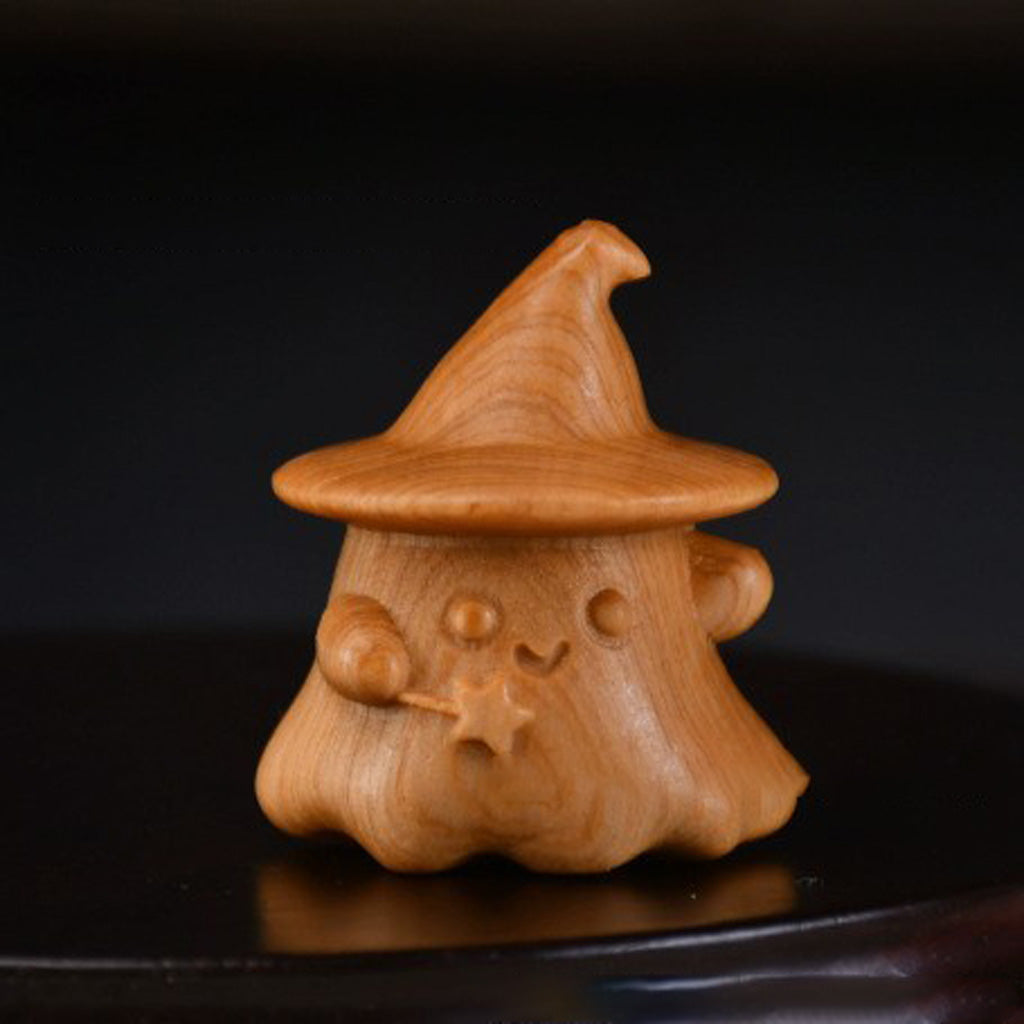 Handmade Wooden Elf Figurine – Solid Wood Carving in Cypress or Beech, Magnetic Hat Design | Zen Ara Grove