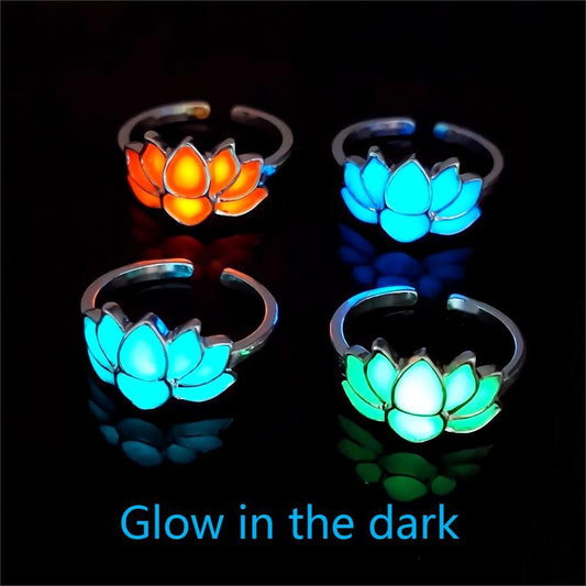Glow-in-the-Dark Lotus Ring – Zen Halloween Serenity | Zen Ara Grove