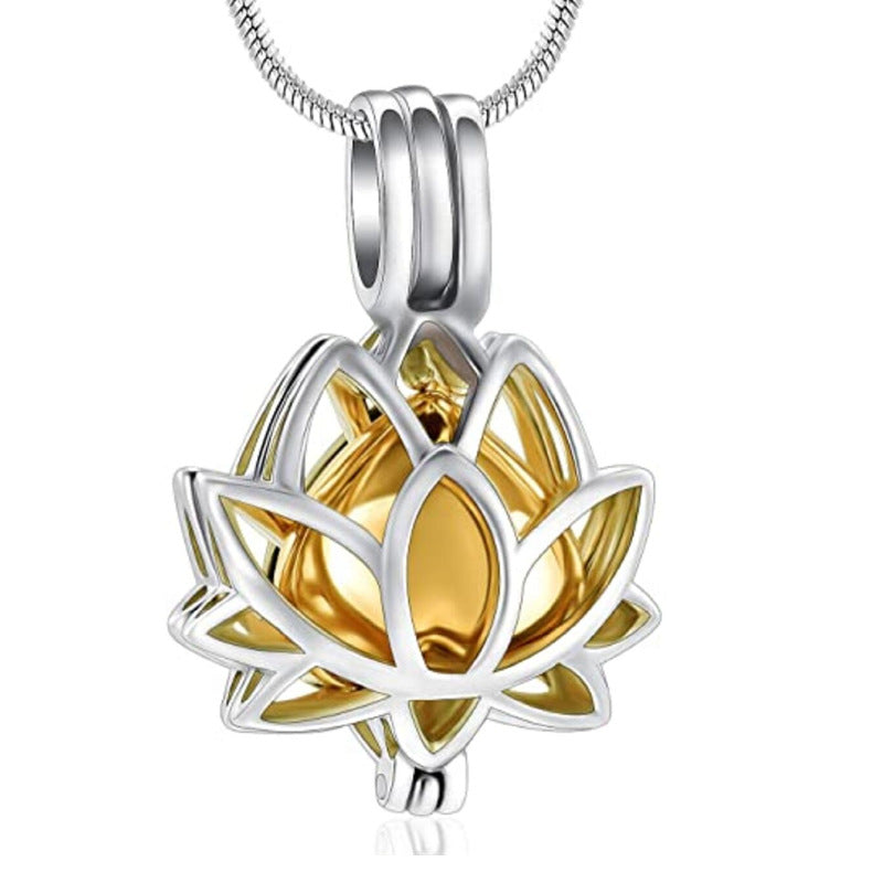 Hollow Lotus Pet Ash Pendant | Zen Ara Grove