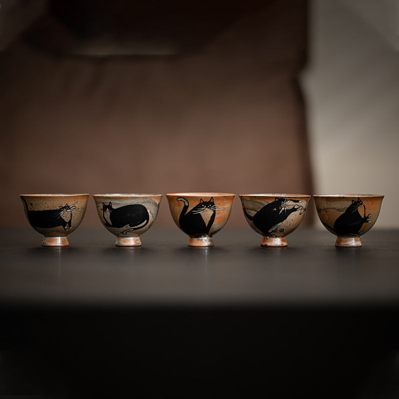 Small Cute Cat Teacup Kung Fu Tea Cup 60ml | Zen Ara Grove