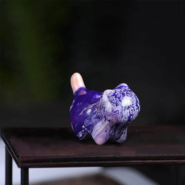 Mini Lovely Cat Ebony Wood Lacquer Craft Peace Decoration  | Zen Ara Grove