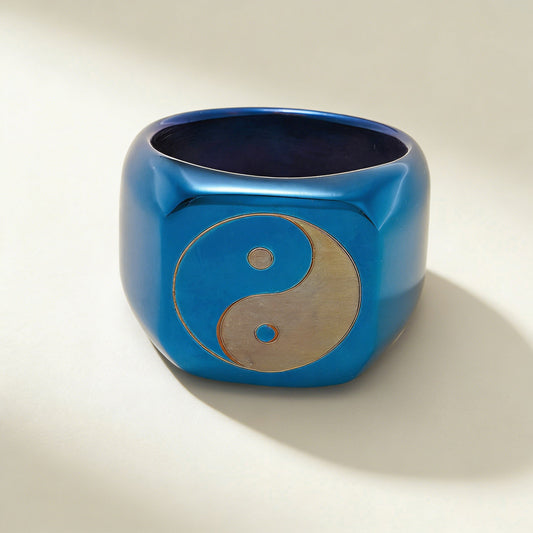 Yin Yang Taiji Ring – Symbol of Balance & Harmony – 18 mm Laser‑Engraved Band | Zen Ara Grove