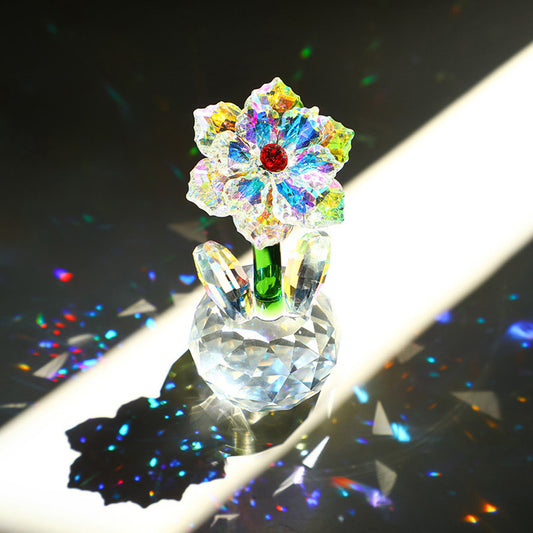 Crystal Glass Sunflower – Blooming with Rainbow Light and Endless Warmth | Zen Ara Grove