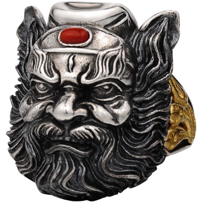Demon Slayer Zhong Kui – Vintage Sterling Silver Ring | Zen Ara Grove