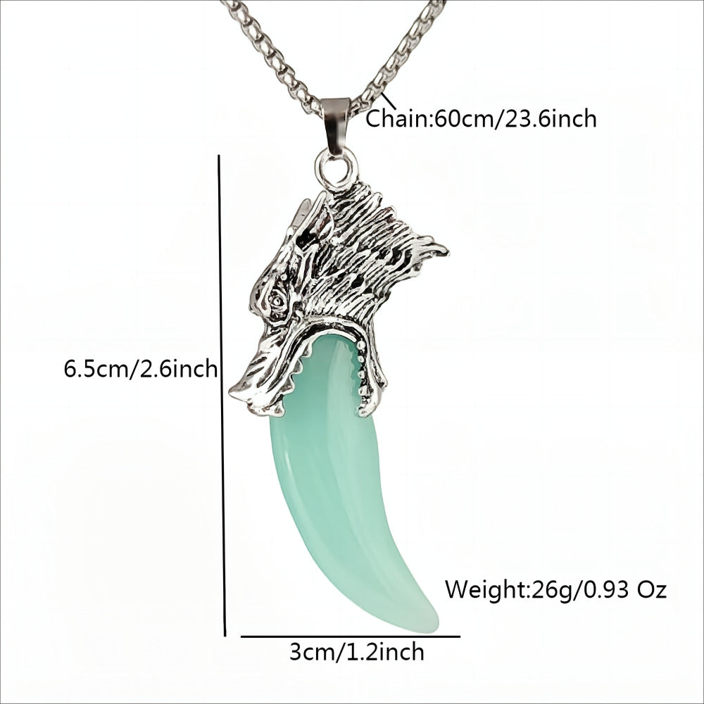 Glow-in-the-Dark Wolf Fang Pendant – Spirit & Courage | Zen Ara Grove