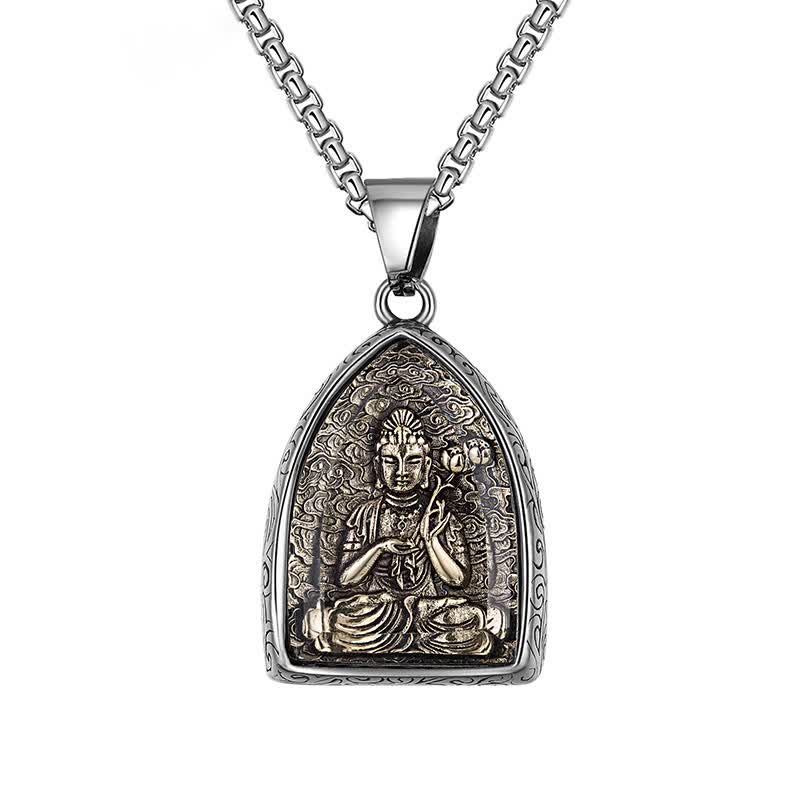 Titanium Steel Eight Buddhas Pendant|Protection & Wisdom On-the-Go