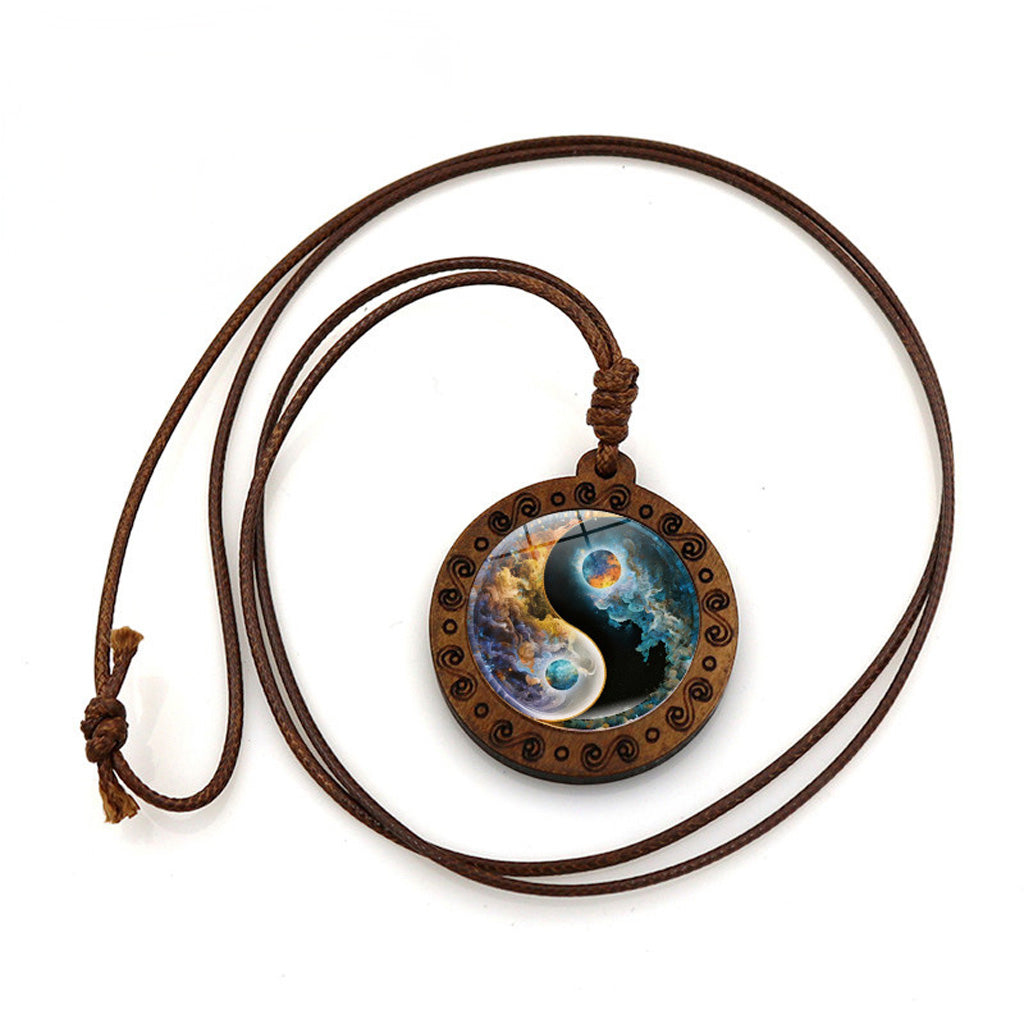 Limited Time Offer · Yin-Yang Galaxy Wood Necklace – Balance & Harmony | Zen Ara Grove