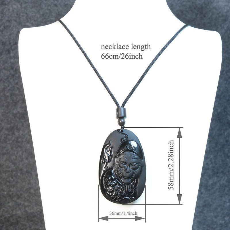Obsidian Pendant of the Monkey King | Zen Ara Grove