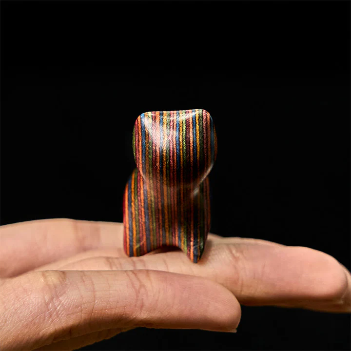 Mini Rainbow Eucalyptus Walking Cat Carved Reduce Stress Decoration | Zen Ara Grove