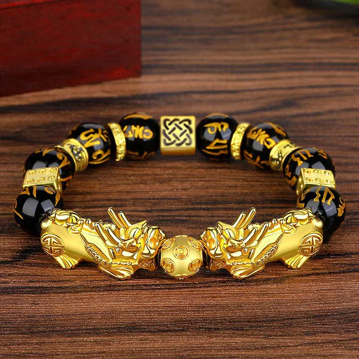Golden Pixiu Prosperity Bracelet – Double Fortune, Timeless Style | Zen Ara Grove