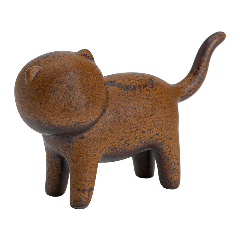 Mini Standing Cat Feng Shui Frog Toad Tea Pet Ceramic Home Desk Figurine Decoration | Zen Ara Grove