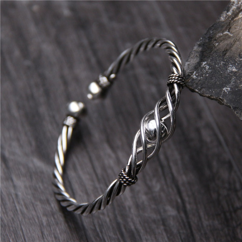 Minimalist Steel Wire Woven Bangle | Zen Ara Grove