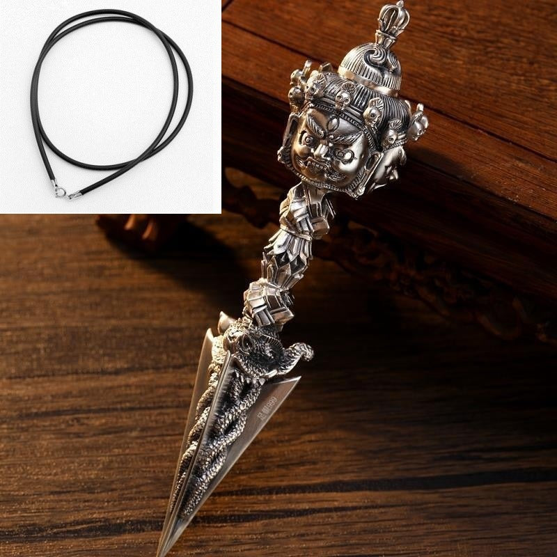 Silver Vajra Phurba Pendant – Banish Negativity | Zen Ara Grove