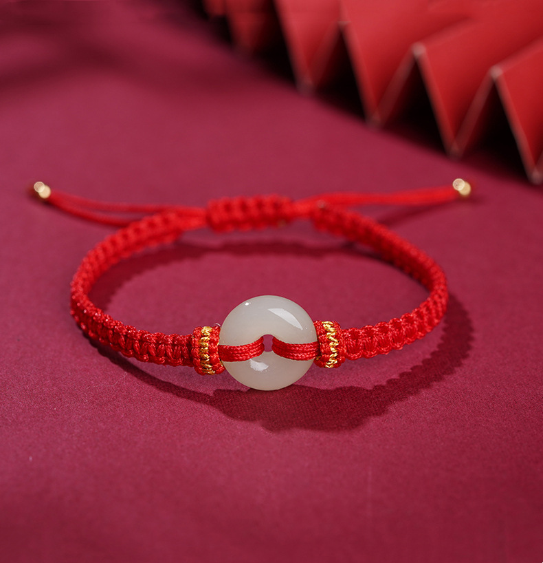 Hetian Jade Safety Knot Handwoven Bracelet – Luck & Prosperity | Zen Ara Grove