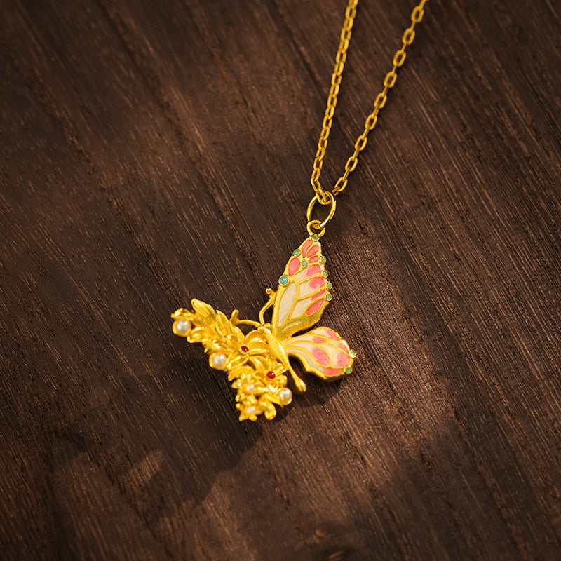 Golden Filigree Butterfly Pendant | Zen Ara Grove