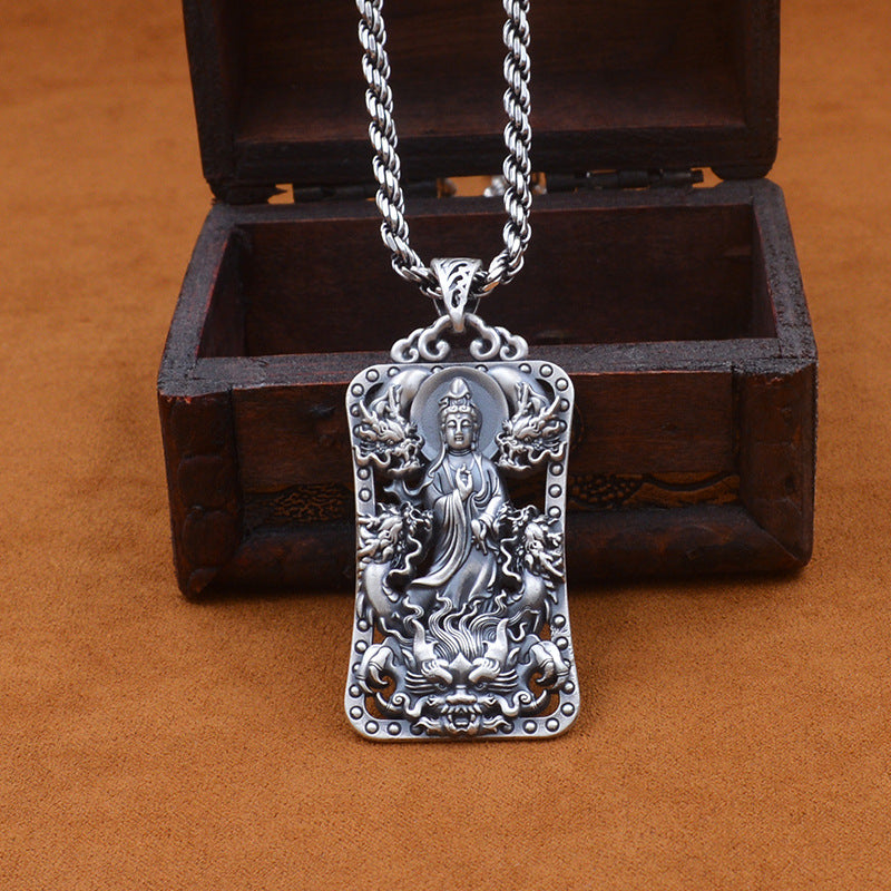 Silver Hollow Kannon Pendant – Compassion in Form | Zen Ara Grove