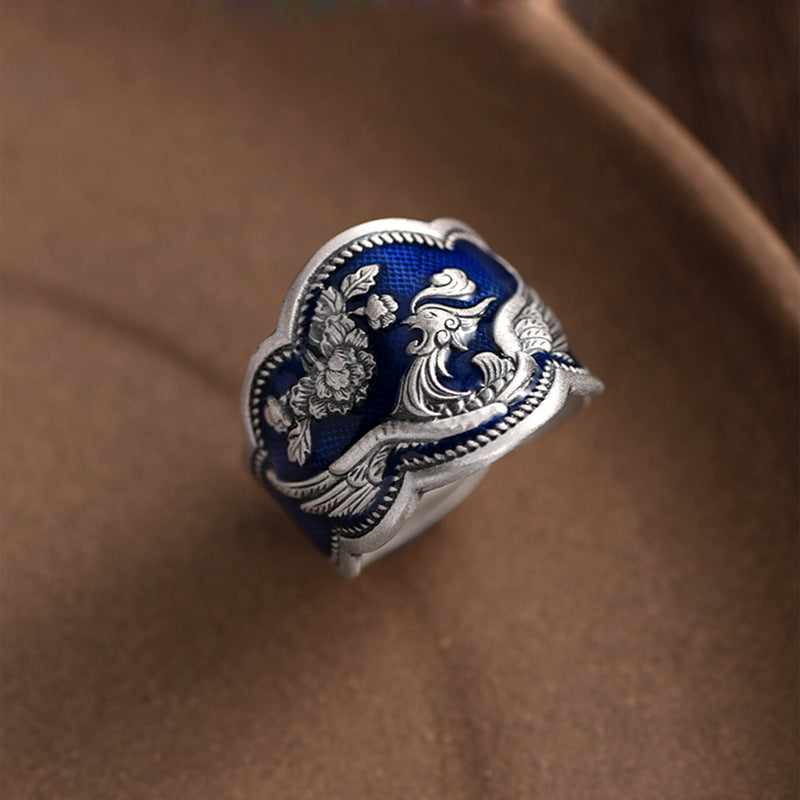 Enamel Peacock Ring | Zen Ara Grove