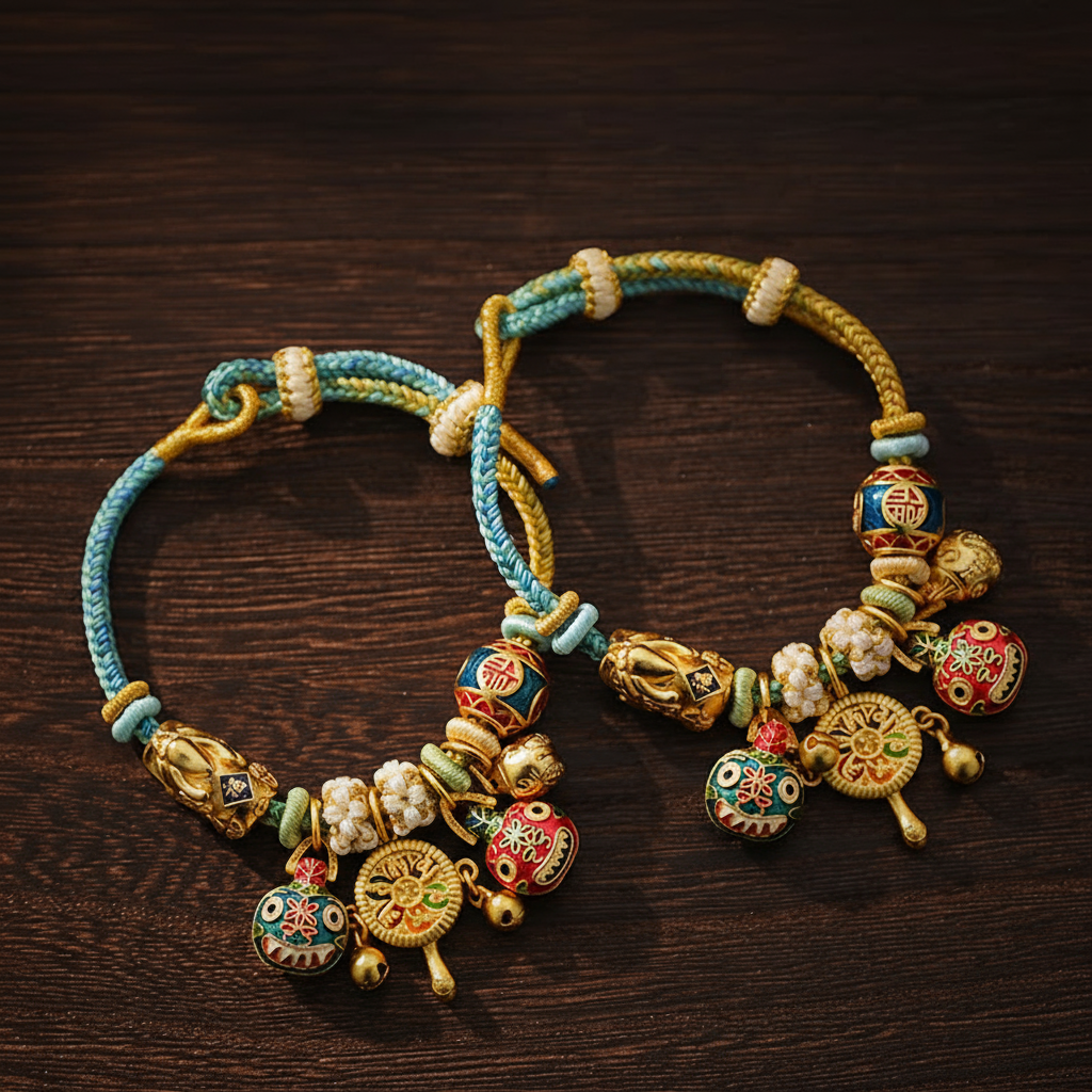 Handcrafted Braided Rope Bracelet · Enamel Pendant | Zen Ara Grove