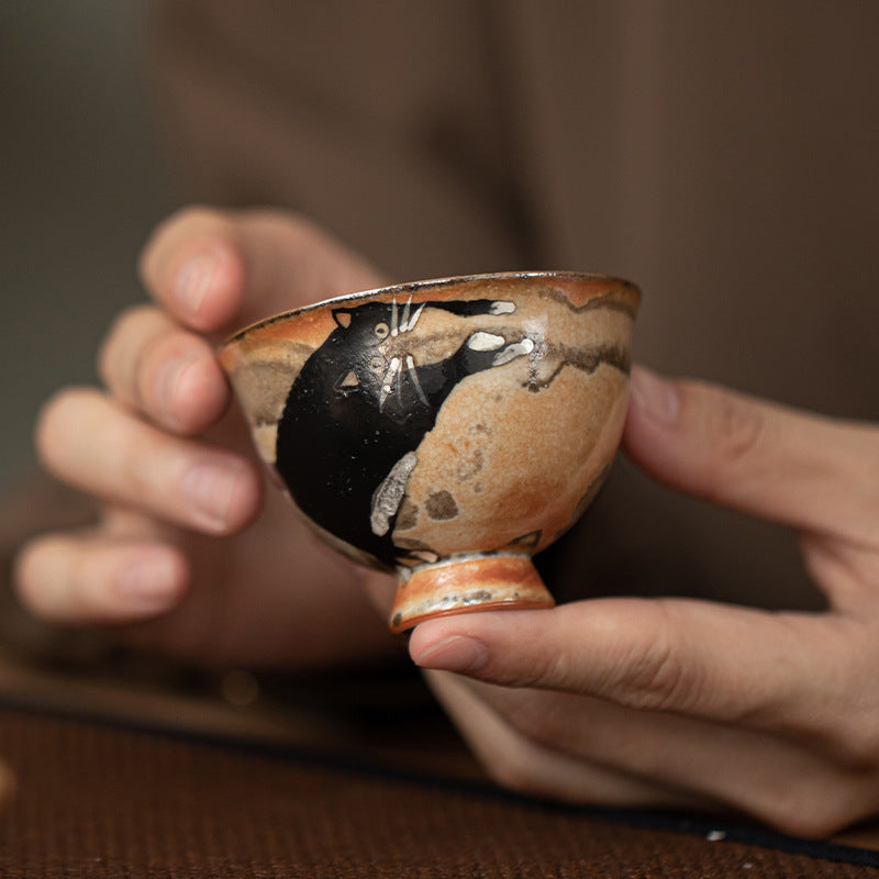 Small Cute Cat Teacup Kung Fu Tea Cup 60ml | Zen Ara Grove