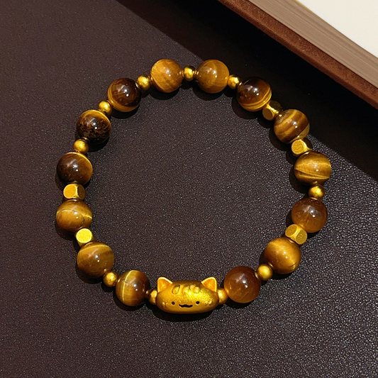 Guardian Kitty Bracelet – Empowering Design with Tiger Eye Energy | Zen Ara Grove