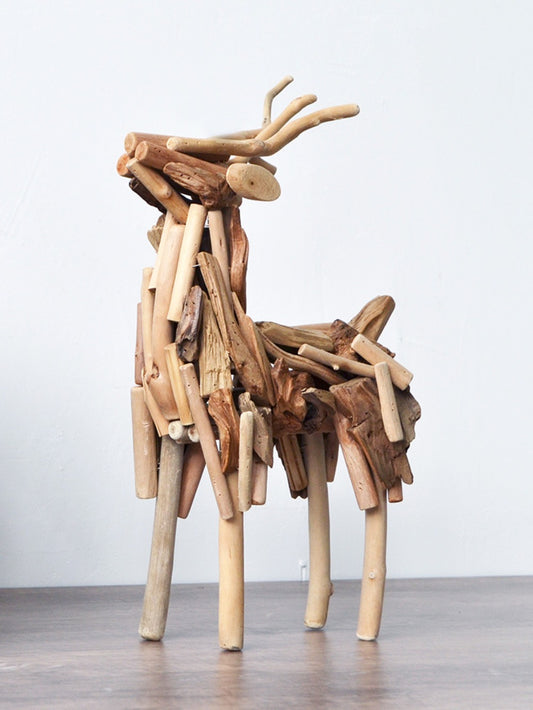 Zen-Inspired Handcrafted Solid Wood Deer Ornament | Zen Ara Grove