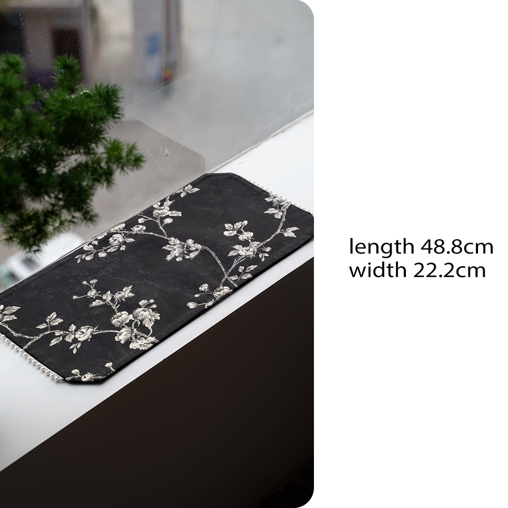 Zen Tea Mat - Embroidered Jade & Flow