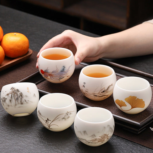 Luminous Ceramic Teacup – Jade-Like Touch & Light Beauty | Zen Ara Grove