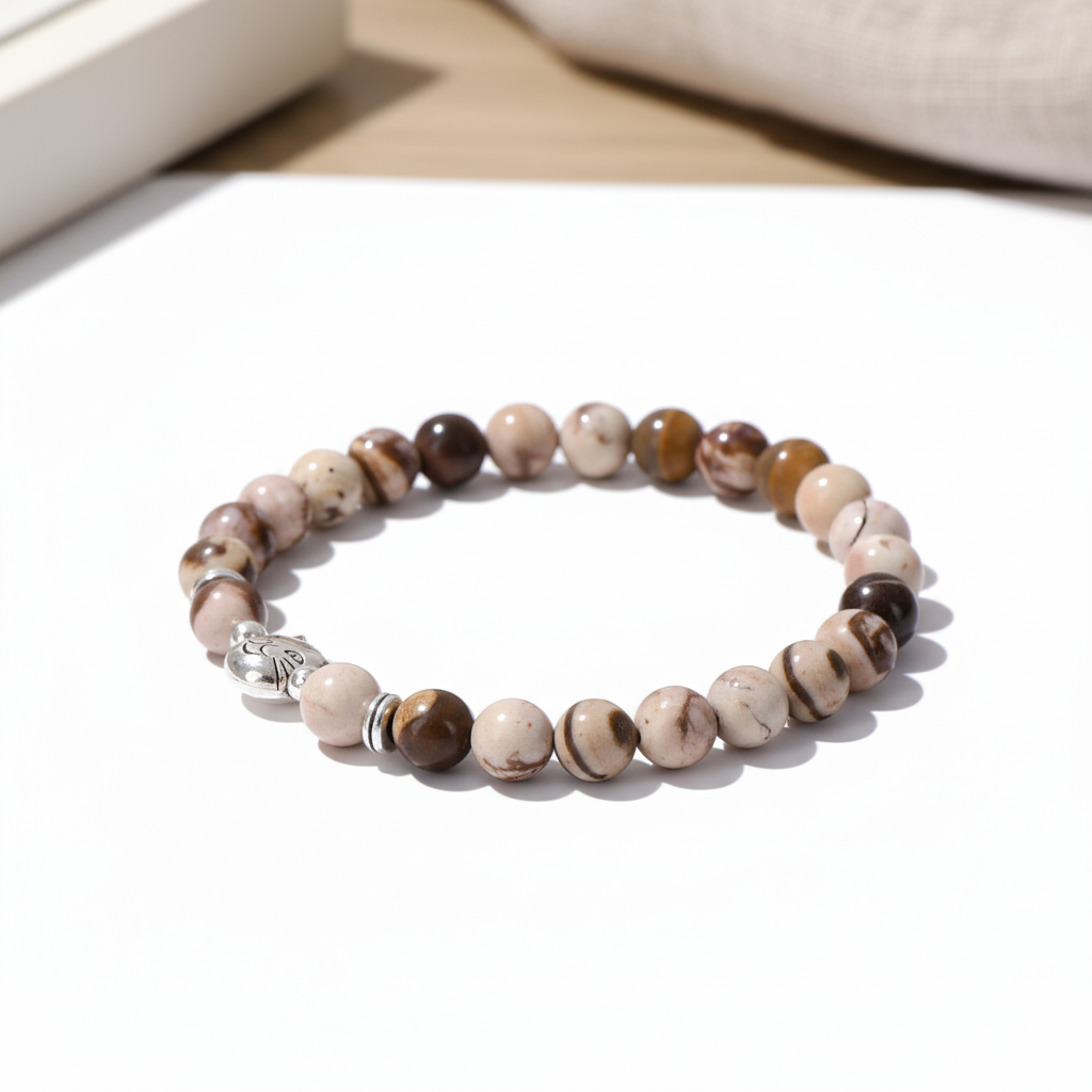 Calico Cat Zebra Stone Power Bracelet | Zen Ara Grove