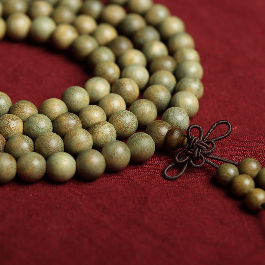 Green Sandalwood 108 Beads Mala|Zen Ara Grove