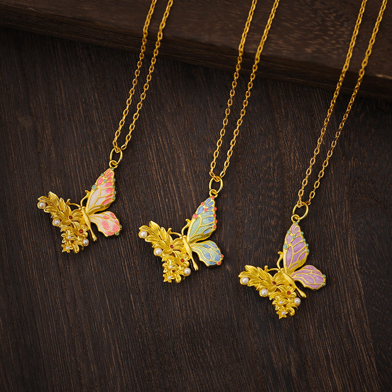 Golden Filigree Butterfly Pendant | Zen Ara Grove