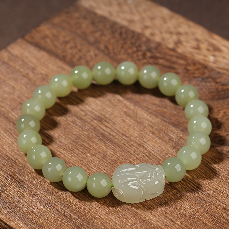 Natural Hetian Jade Pixiu Bracelet | Zen Ara Grove