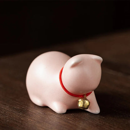 Mini Small Cute Cat Tea Pet Ceramic Home Desk Figurine Decoration | Zen Ara Grove