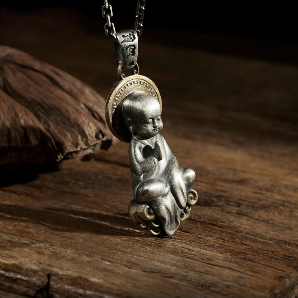 Sudhana Enlightened Silver Pendant Necklace