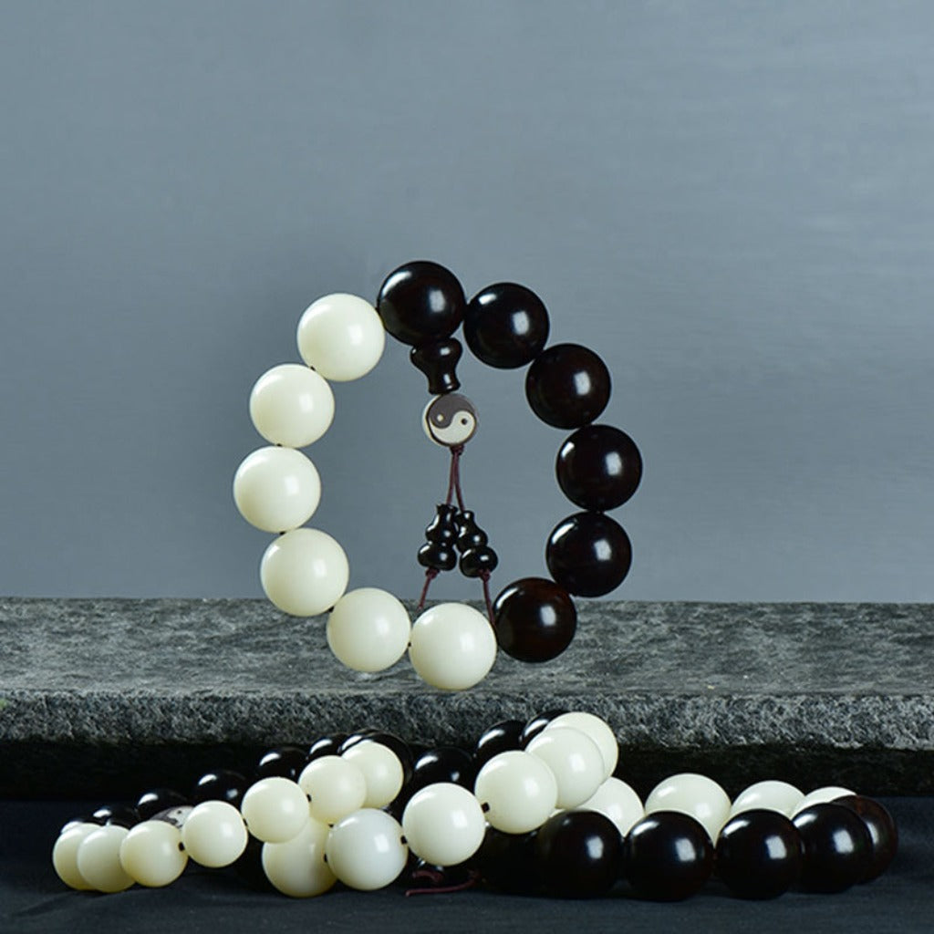 Zen Yin-Yang Bodhi Ebony Beads Bracelet – Balance & Protection | Zen Ara Grove