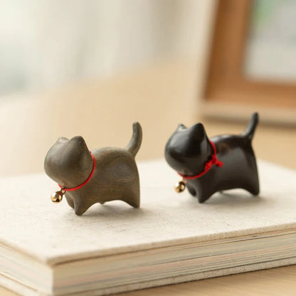 Green Sandalwood Small Leaf Red Sandalwood Cute Cat Animals Soothing Peace Decoration