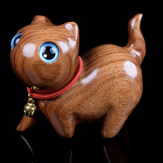 Rosewood Carving Cat Warmth Home Decoration  | Zen Ara Grove
