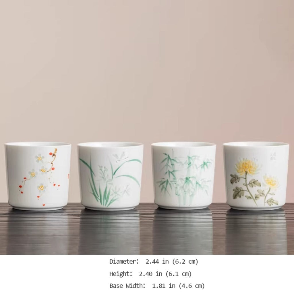 Hand-Painted Yingqing Translucent Porcelain Cup – Under-Glaze Artistry | Zen Ara Grove